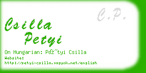 csilla petyi business card